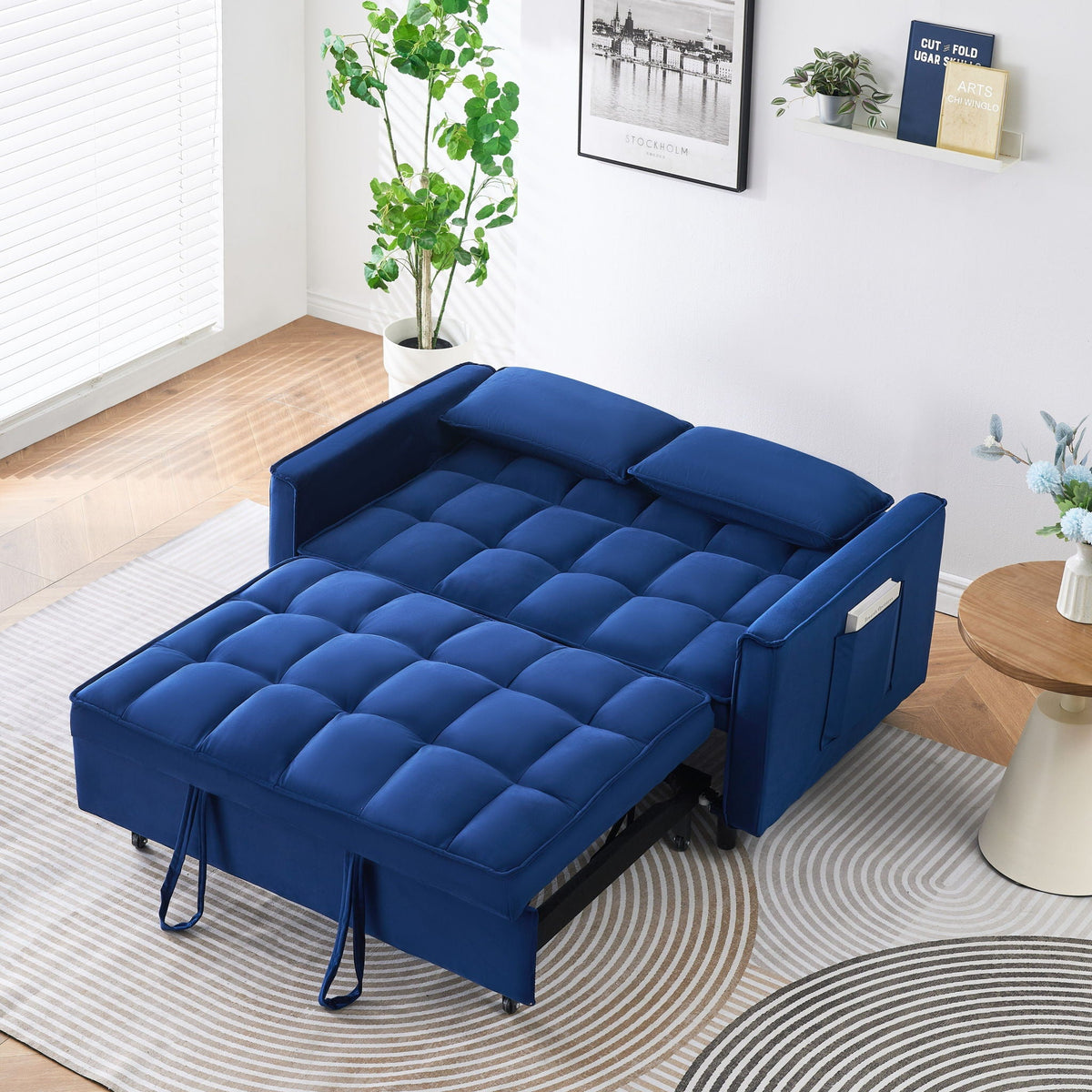 Large 3 In 1 Sofa Bed and Velvet Living Room