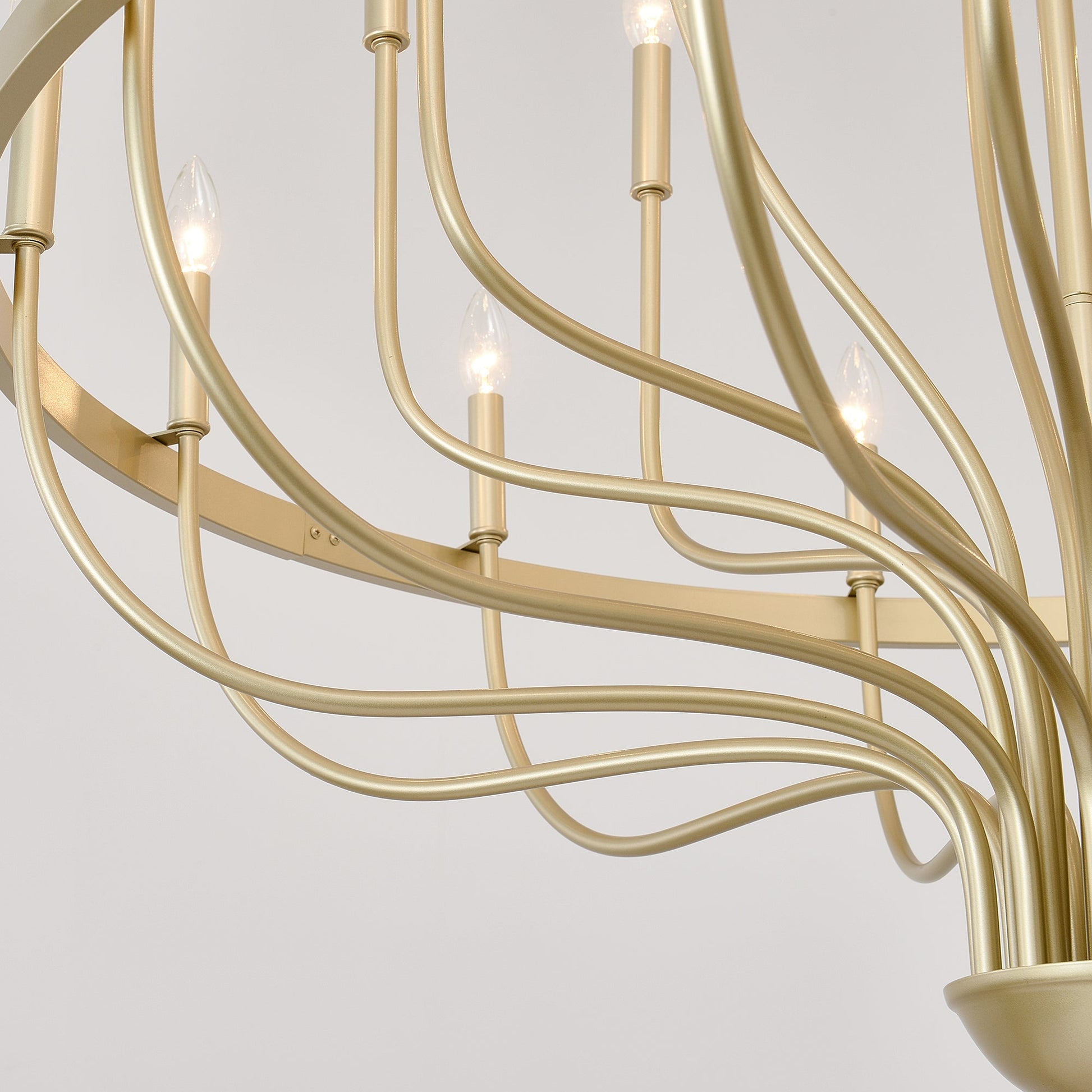 36-Light Gold Industrial Iron Candle Chandelier HouseOfZazla on Tampa Home & Garden Store