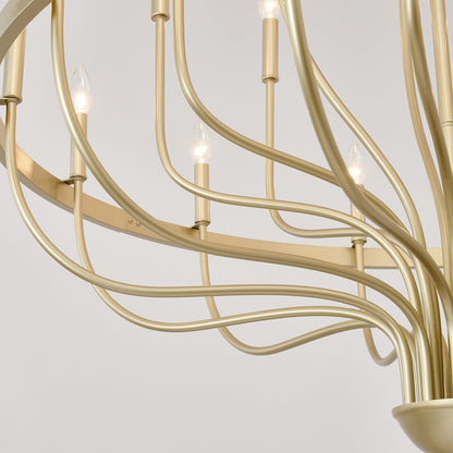 36-Light Gold Industrial Iron Candle Chandelier HouseOfZazla on Tampa Home & Garden Store