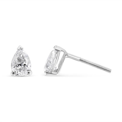 Pear shape lab grown diamond stud earrings in 14K white gold 1/2 cttw F-G Bids.com on Tampa Home & Garden Store