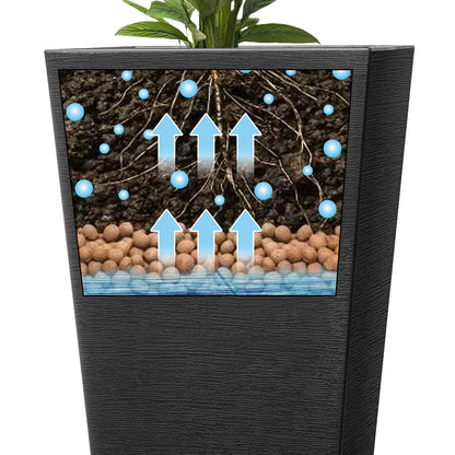 Set of Two Tall Outdoor Planters for Garden Decor