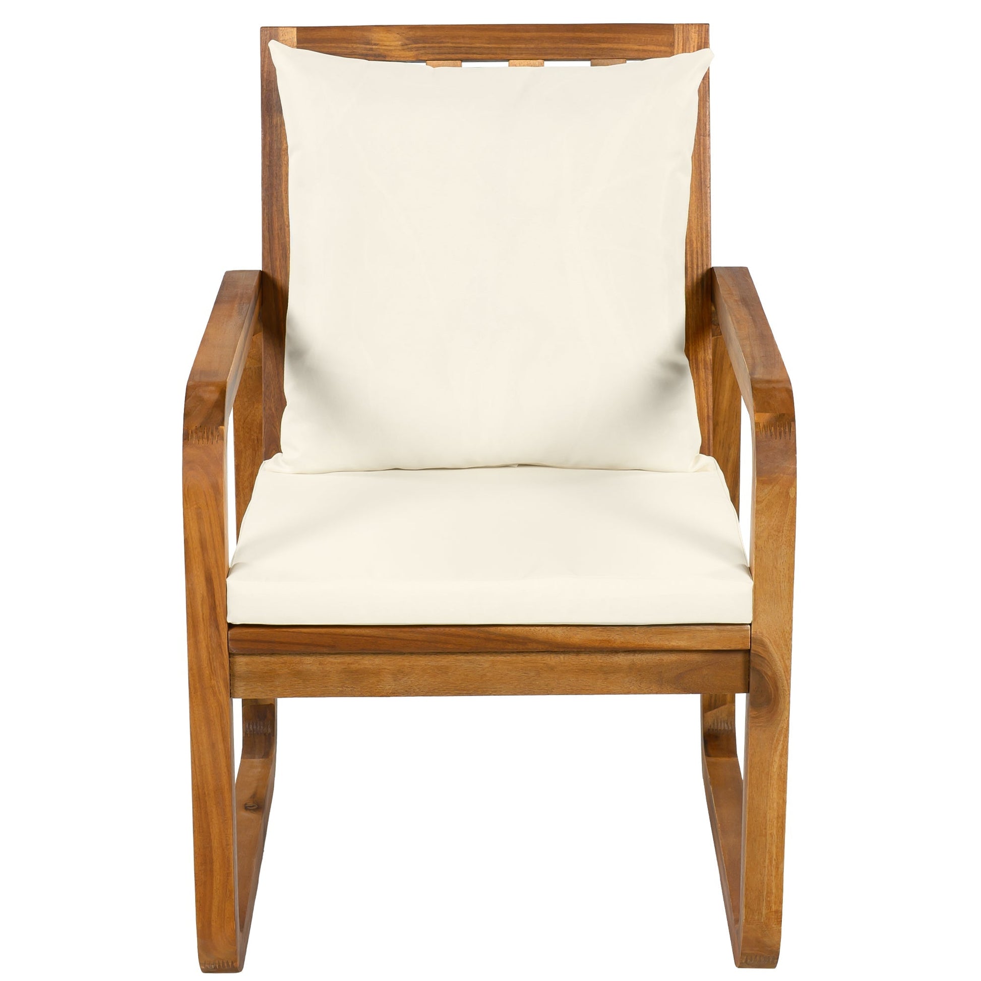 7-Piece patio dining set wooden chair with cream cushion by HouseOfZazla on Tampa Home & Garden Store