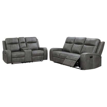 Forrest 2 Piece Motion Reclining Sofa Set Gray by HouseOfZazla, two reclining seating units on Tampa Home & Garden Store