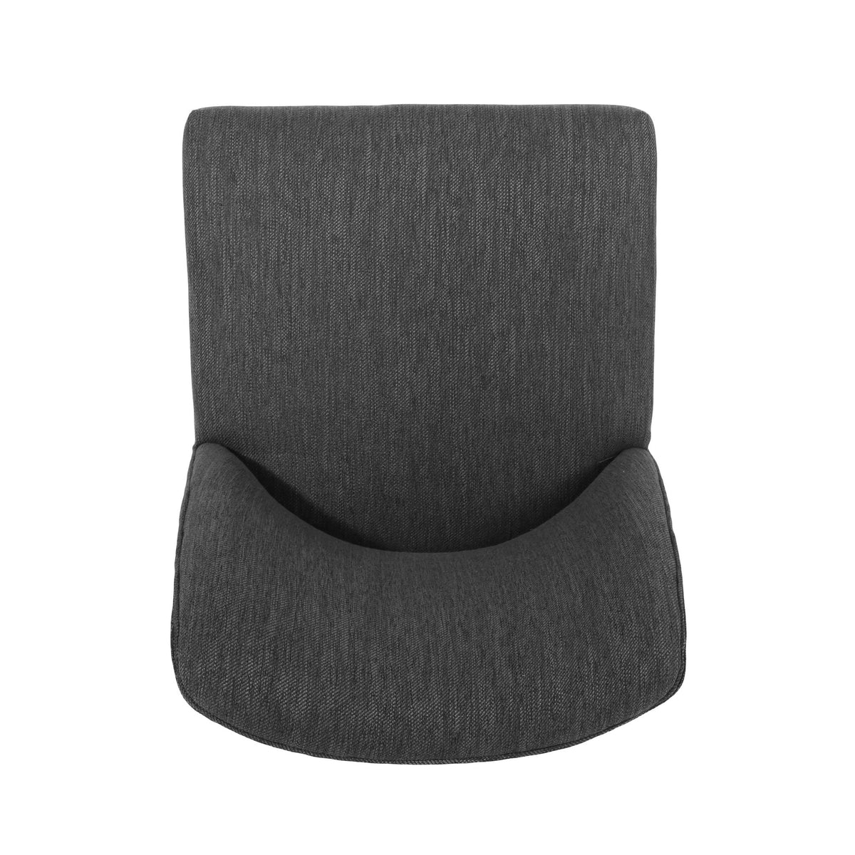 Modern dining chair set dark gray fabric upholstery with curved back on Tampa Home & Garden Store
