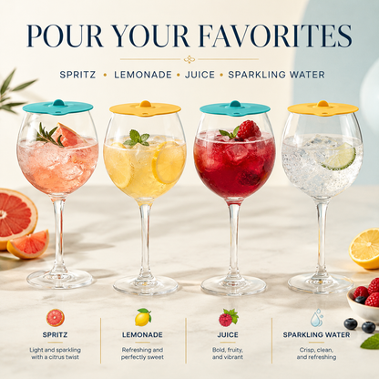 Floating Wine Glasses for Pool Set of 4 with Lids