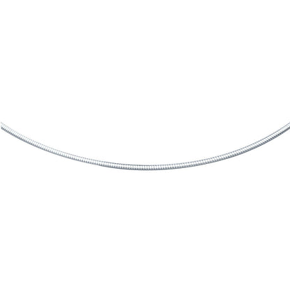14k White Gold Classic Omega Style Chain necklace, 2 mm, by Bids.com on Tampa Home & Garden Store