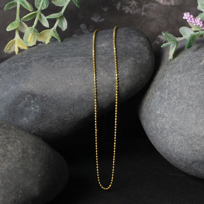 14k yellow gold diamond-cut bead chain necklace 1.0mm by Bids.com on Tampa Home & Garden Store