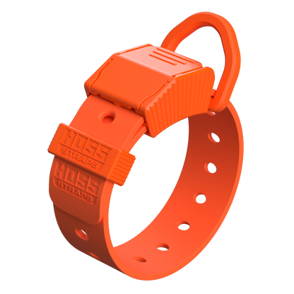 Kill Switch Wristband orange Hoss Straps with ribbed strap and locking buckle on Tampa Home & Garden Store