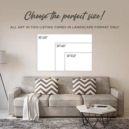 West Highland Cow monochrome canvas wall art by Tailored Canvases, crafting canvas multi-panel set (36x24/24x16/18x12) over a gray sofa in a living room on Tampa Home & Garden Store
