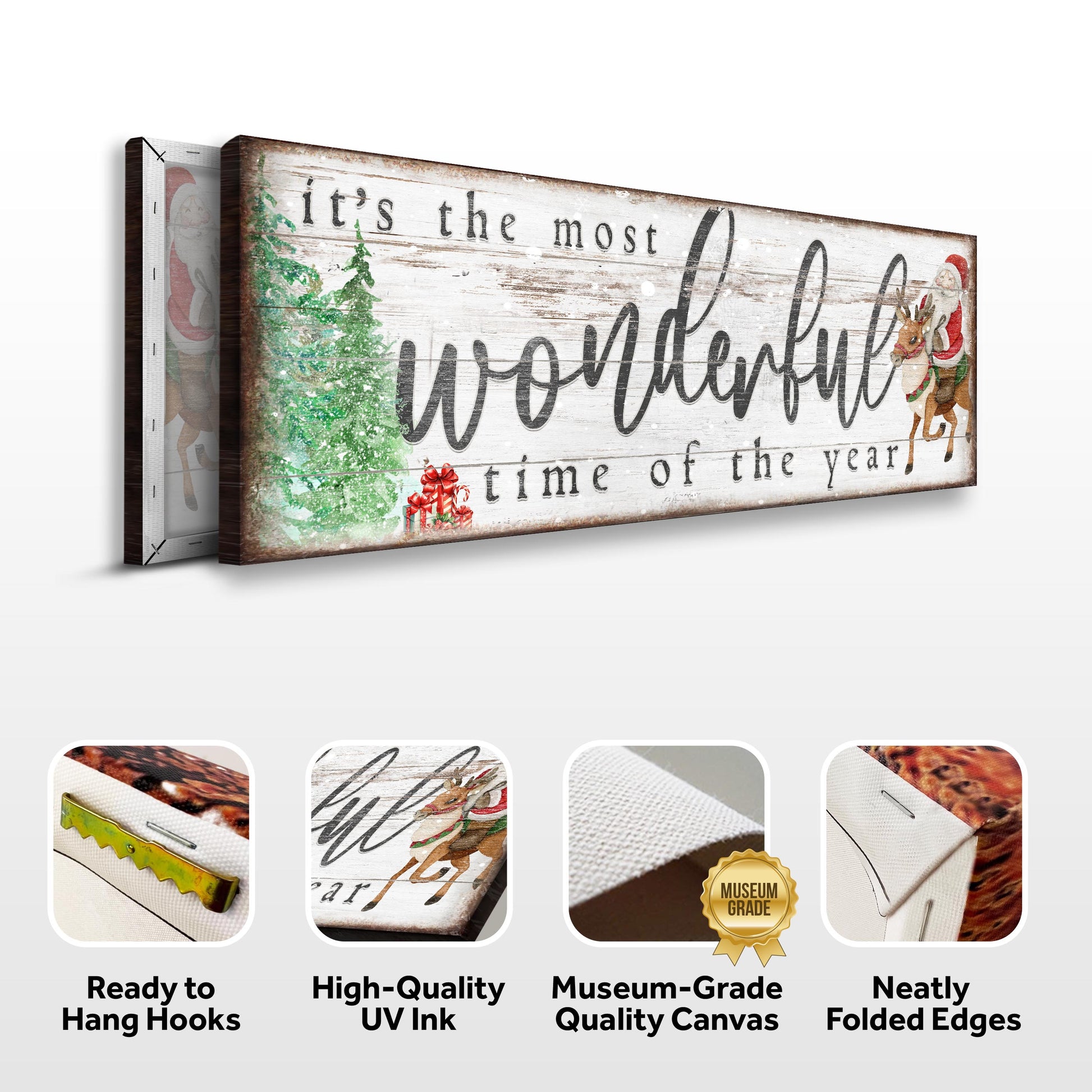 It's The Most Wonderful Time Of The Year Christmas Sign II canvas Tailored Canvases rustic wood on Tampa Home & Garden Store