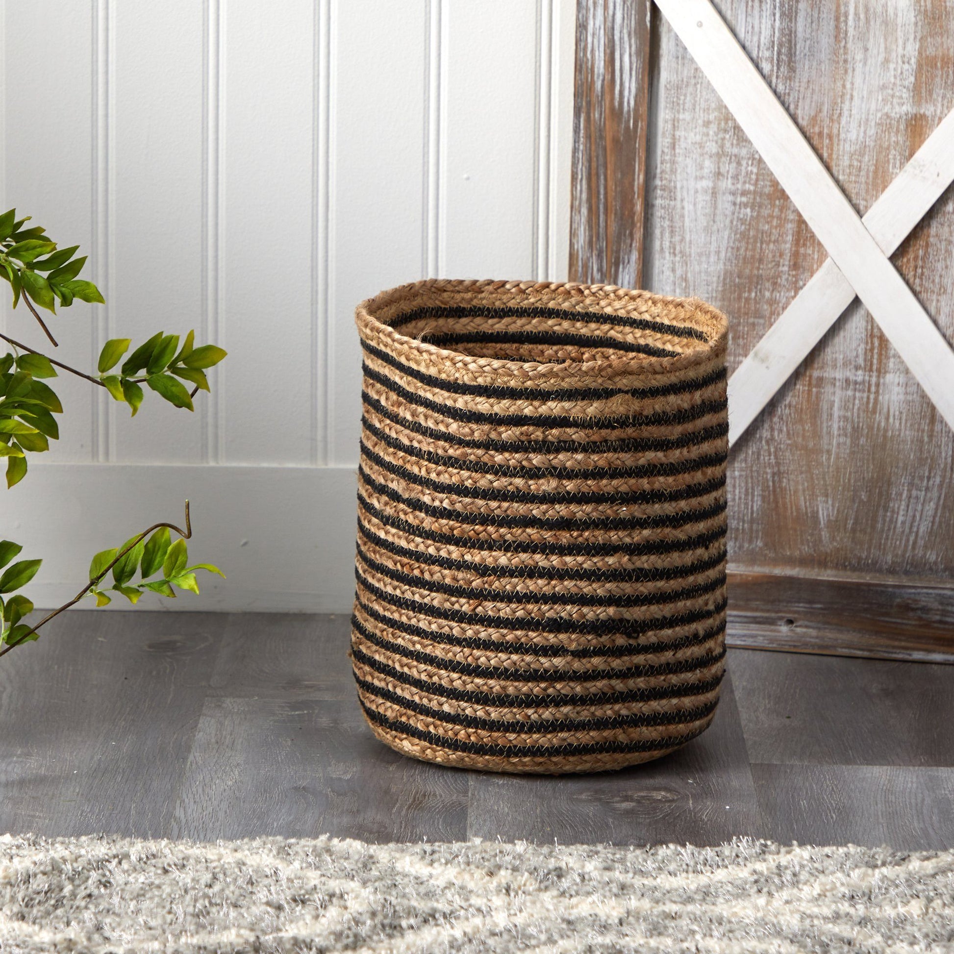 13.5” Handmade Natural Jute Planter - Tampa Home & Garden Store