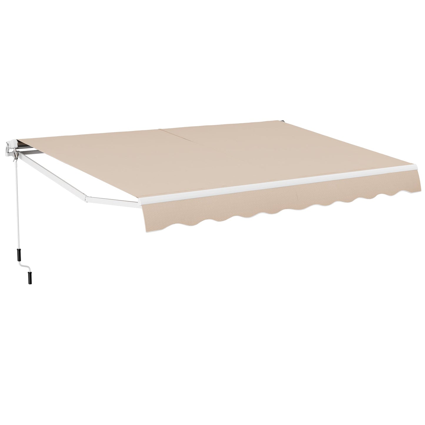 13 × 8 Feet Retractable Patio Awning Aluminum Deck Sunshade-Beige - Tampa Home & Garden Store