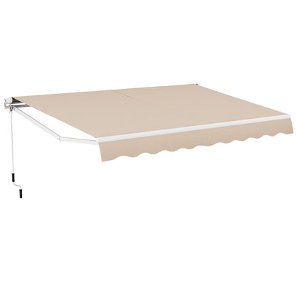 13 × 8 Feet Retractable Patio Awning Aluminum Deck Sunshade-Beige - Tampa Home & Garden Store