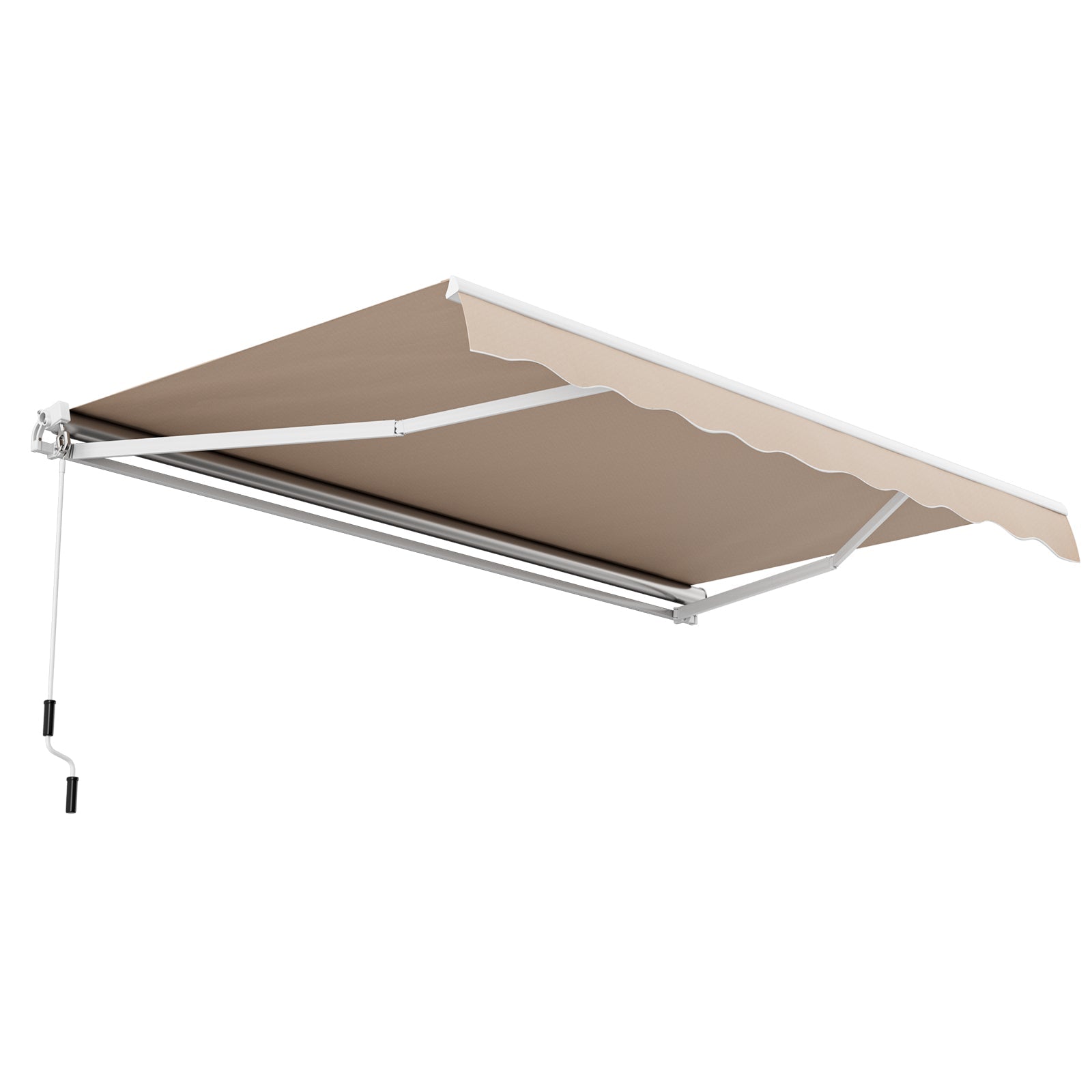 13 × 8 Feet Retractable Patio Awning Aluminum Deck Sunshade-Beige - Tampa Home & Garden Store