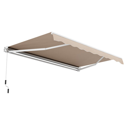 13 × 8 Feet Retractable Patio Awning Aluminum Deck Sunshade-Beige - Tampa Home & Garden Store
