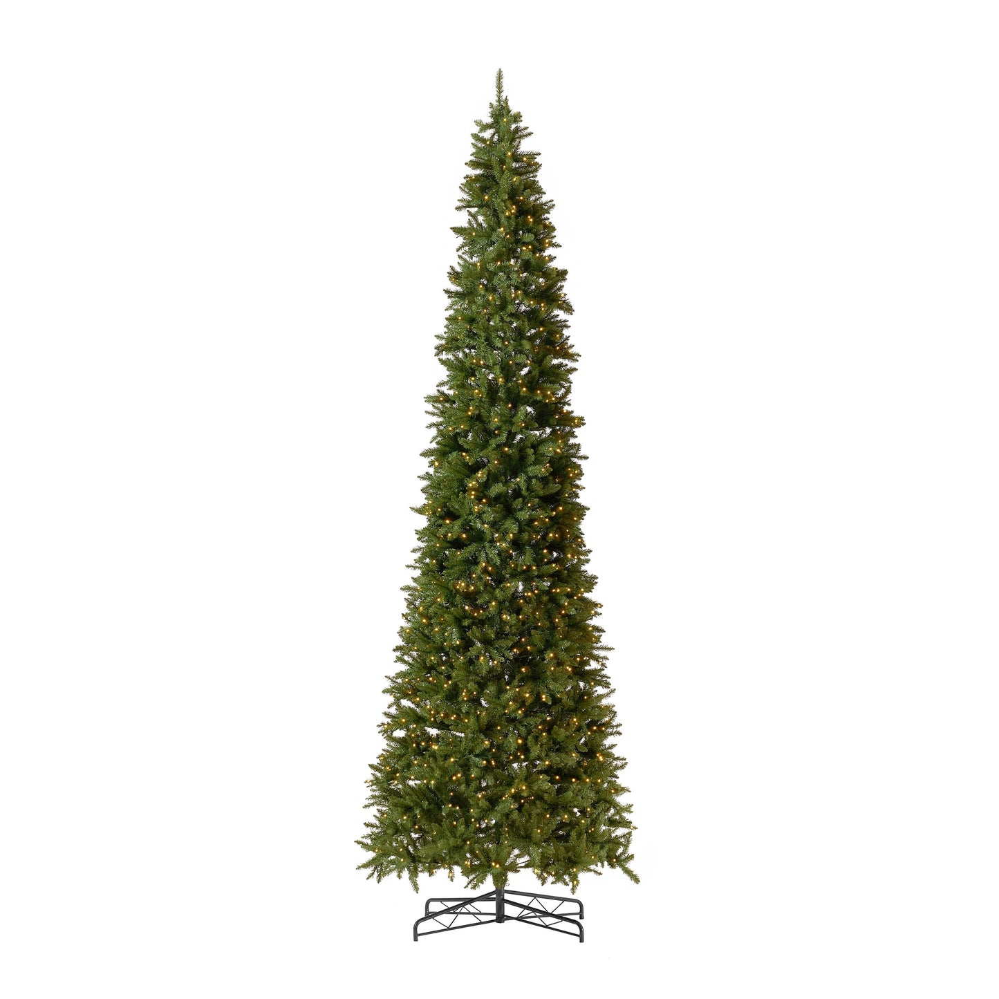 13’ Artificial Slim Green Mountain Pine Christmas Tree with 1360 Warm White LED Lights and 3924 Bendable Branches - Tampa Home & Garden Store