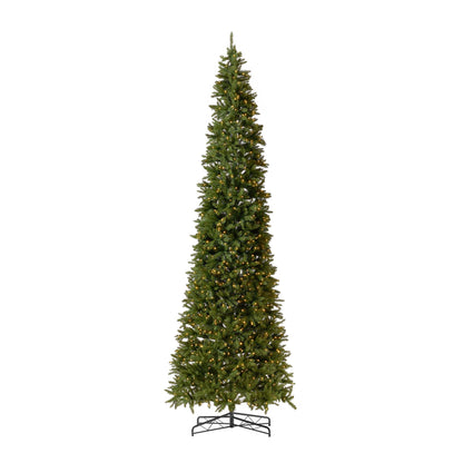 13’ Artificial Slim Green Mountain Pine Christmas Tree with 1360 Warm White LED Lights and 3924 Bendable Branches - Tampa Home & Garden Store