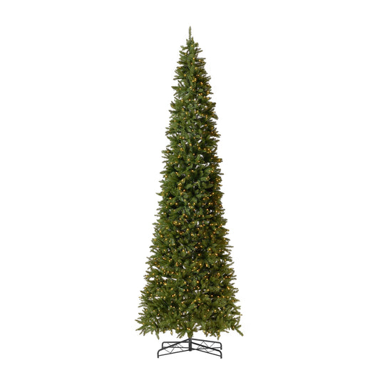 13’ Artificial Slim Green Mountain Pine Christmas Tree with 1360 Warm White LED Lights and 3924 Bendable Branches - Tampa Home & Garden Store