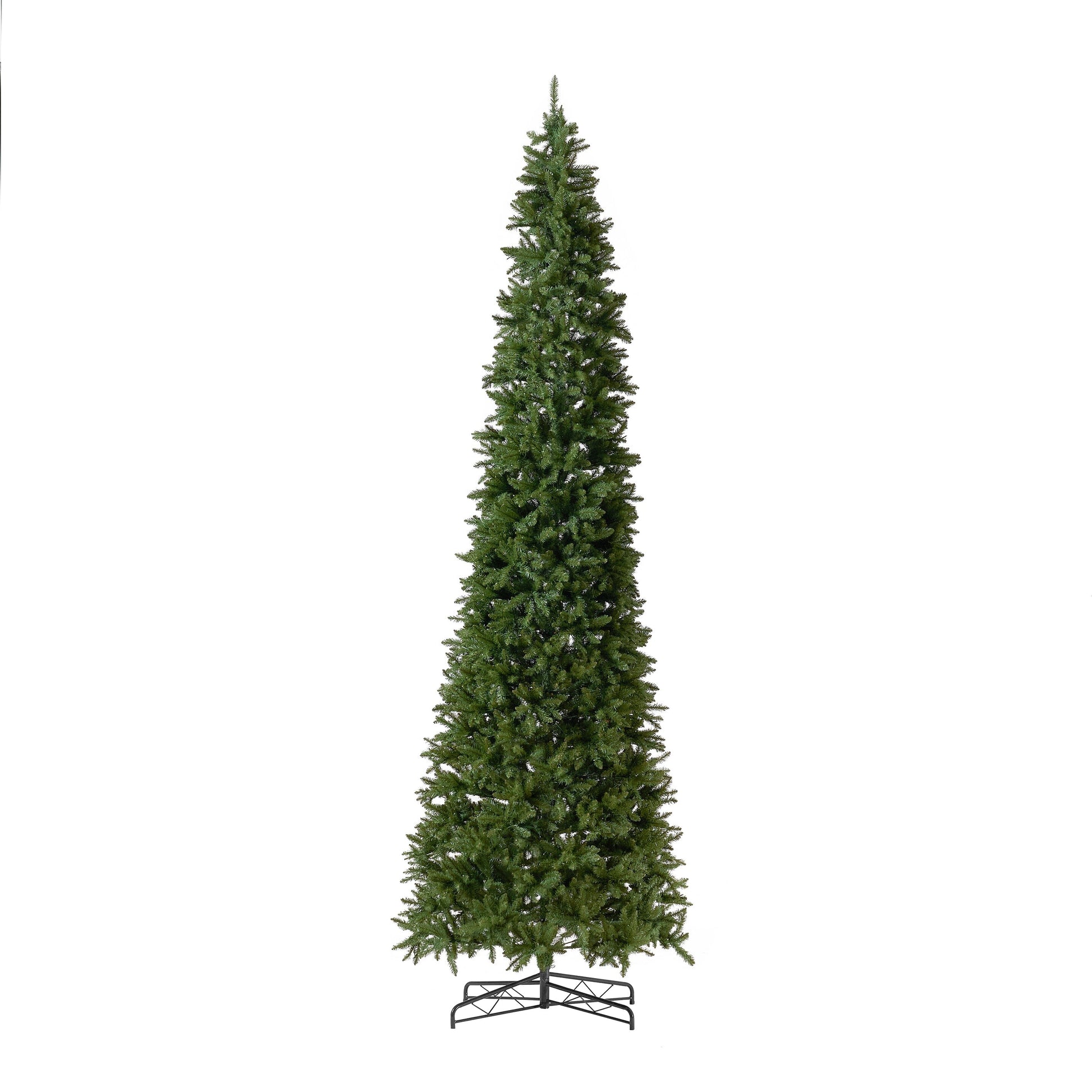 13’ Artificial Slim Green Mountain Pine Christmas Tree with 1360 Warm White LED Lights and 3924 Bendable Branches - Tampa Home & Garden Store