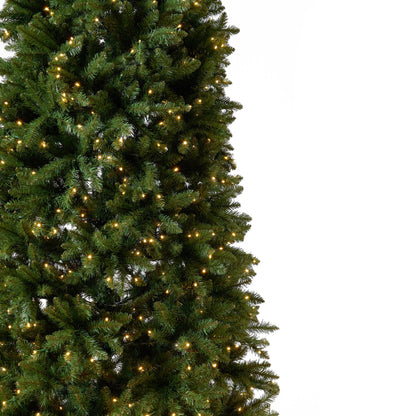13’ Artificial Slim Green Mountain Pine Christmas Tree with 1360 Warm White LED Lights and 3924 Bendable Branches - Tampa Home & Garden Store