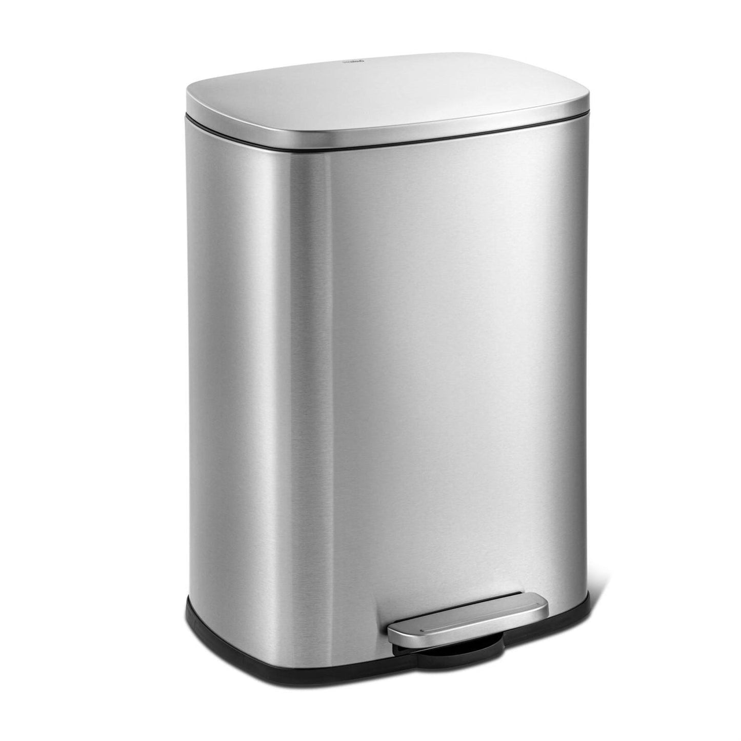 13 Gallon Brushed Stainless Steel Kitchen Trash Can with Step Open Lid - Tampa Home & Garden Store