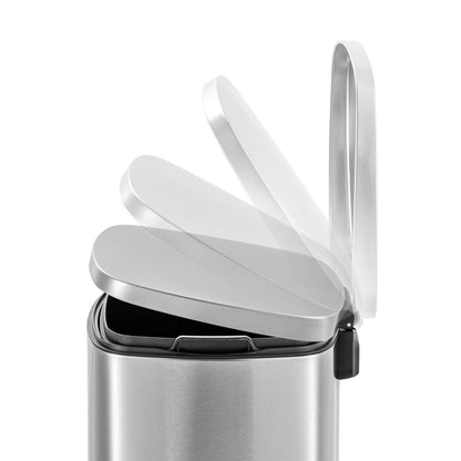 13 Gallon Brushed Stainless Steel Kitchen Trash Can with Step Open Lid - Tampa Home & Garden Store