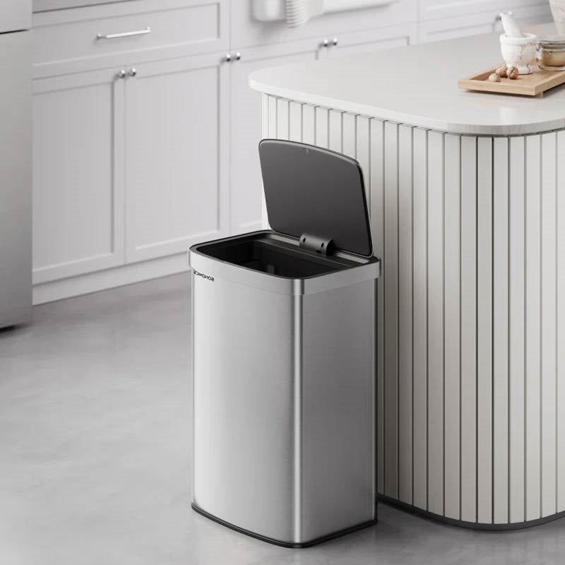 13-Gallon Stainless Steel Kitchen Trash Can with Hand Wave Motion Sensor Lid - Tampa Home & Garden Store