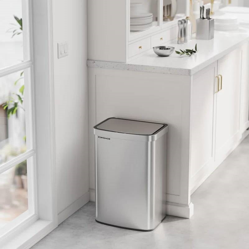 13-Gallon Stainless Steel Kitchen Trash Can with Hand Wave Motion Sensor Lid - Tampa Home & Garden Store