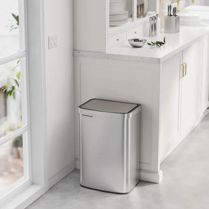 13-Gallon Stainless Steel Kitchen Trash Can with Hand Wave Motion Sensor Lid - Tampa Home & Garden Store
