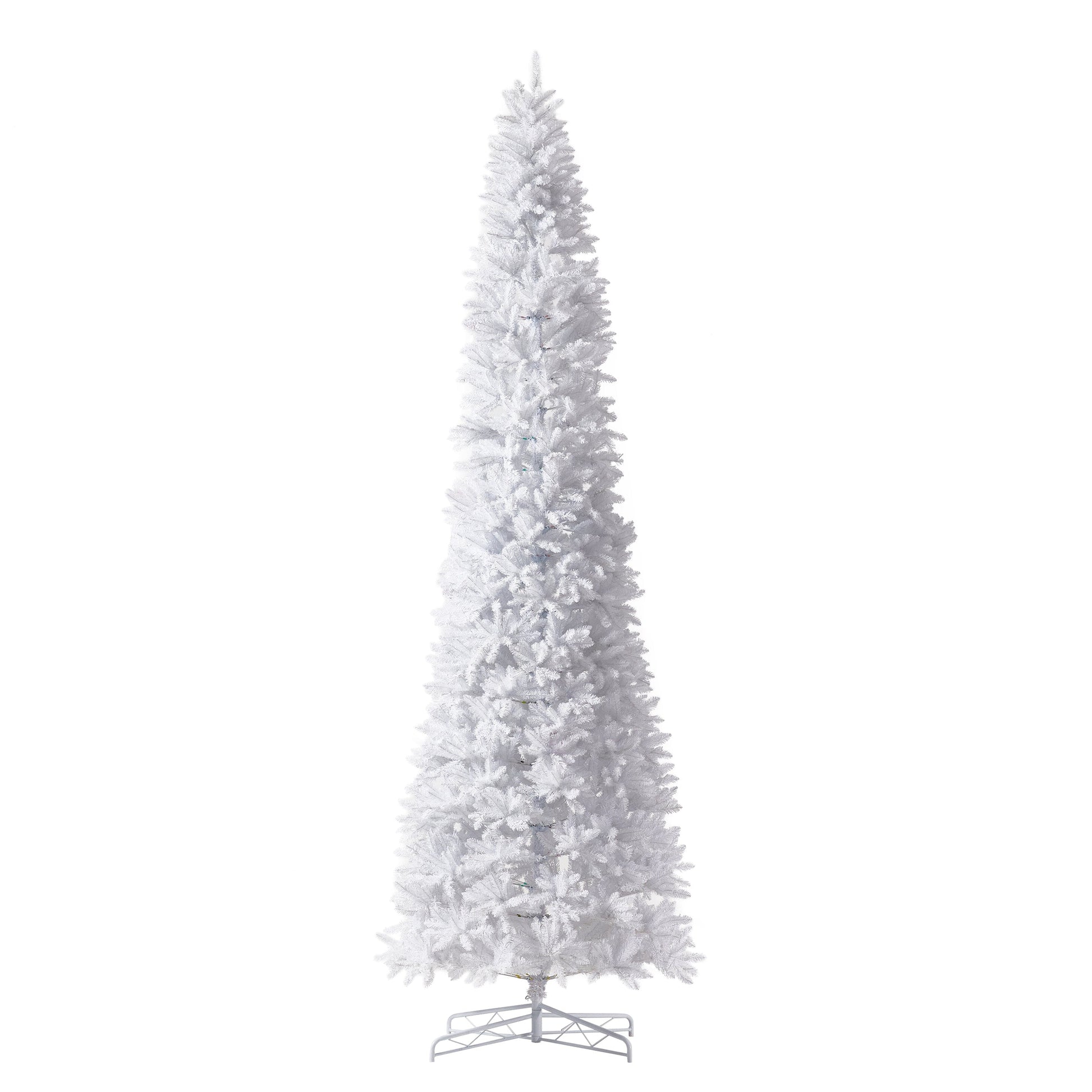 13’ Slim White Artificial Christmas Tree with 1350 Warm White LED Lights and 3924 Bendable Branches - Tampa Home & Garden Store