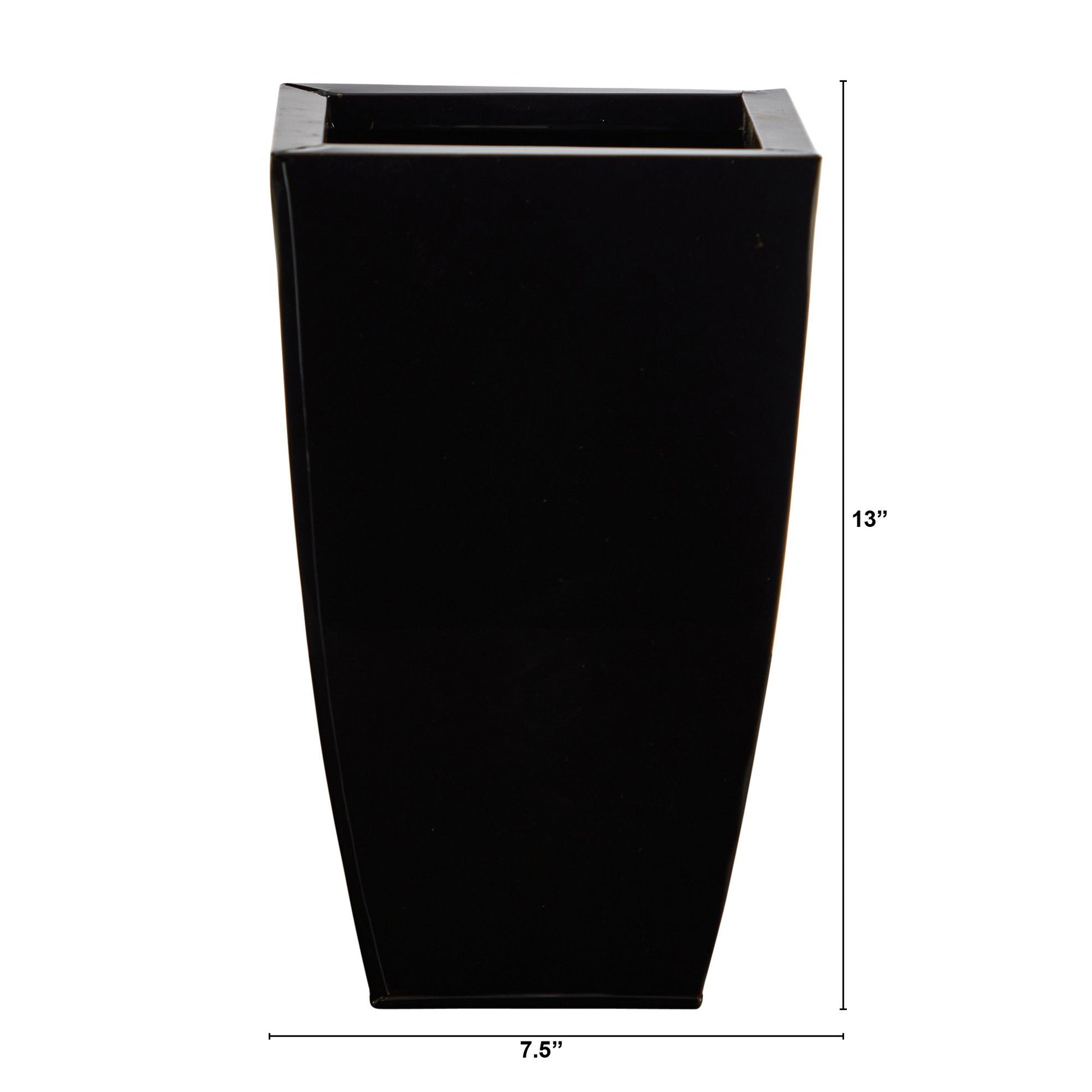 13” Tapered Square Metal Planter - Tampa Home & Garden Store