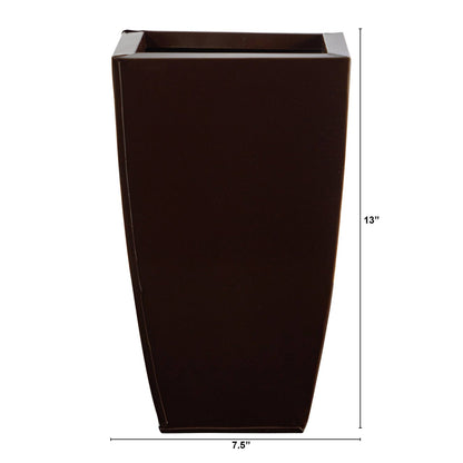 13” Tapered Square Metal Planter - Tampa Home & Garden Store