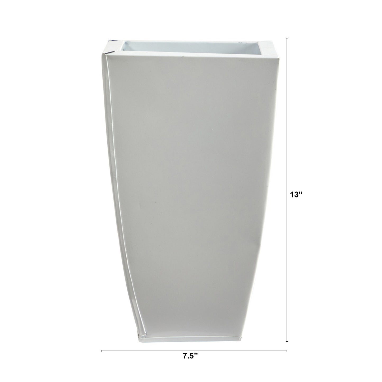 13” Tapered Square Metal Planter - Tampa Home & Garden Store