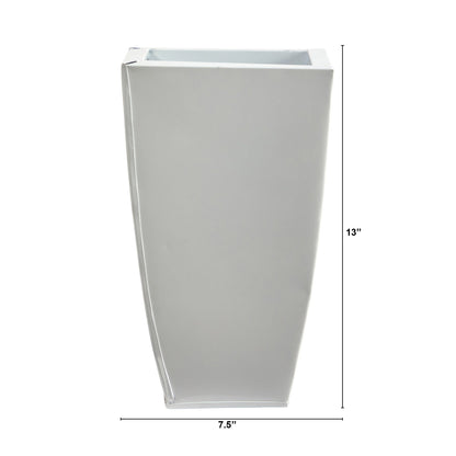 13” Tapered Square Metal Planter - Tampa Home & Garden Store