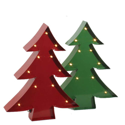 13 inch Lighted Tree Sign Red - Tampa Home & Garden Store
