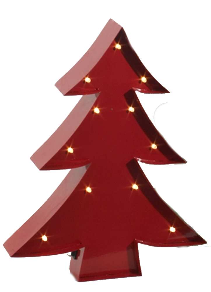 13 inch Lighted Tree Sign Red - Tampa Home & Garden Store