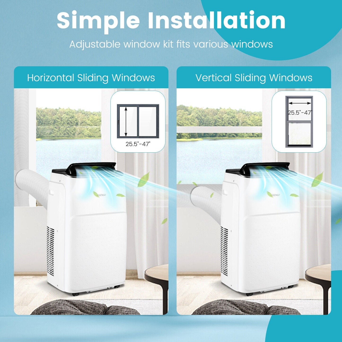Aire acondicionado portátil 4 en 1 de 13000 BTU con control por aplicación y voz - Blanco