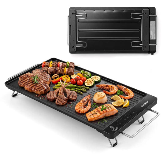 1300W indoor electric grill with removable touch panel and ribbed surface Costway on Tampa Home & Garden Store