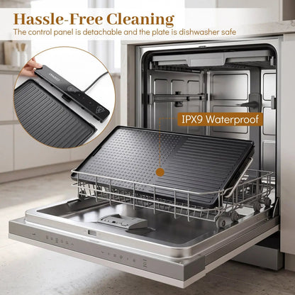 1300W Indoor Electric Grill with Removable Panel