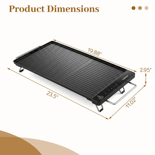 Electric grill DirectDeals 1300W with removable touch panel, black finish on Tampa Home & Garden Store