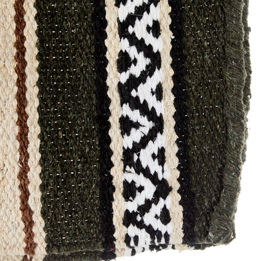 Olive Green Hogan Acrylic Blend 30x60 Saddle Blanket