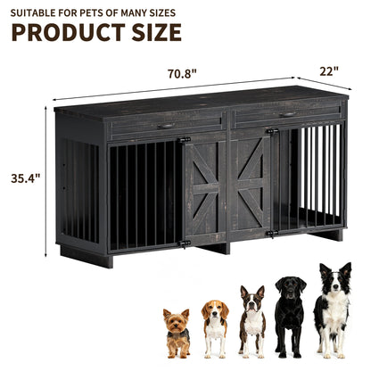 Dog Crate Furniture TV Stand by HouseOfZazla in dark wood finish on Tampa Home & Garden Store