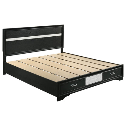 Annie Upholstered Panel Bed and Glitter Stripe