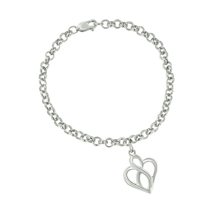 Sterling silver open heart infinity bracelet, chain-link, size 7, Bids.com on Tampa Home & Garden Store
