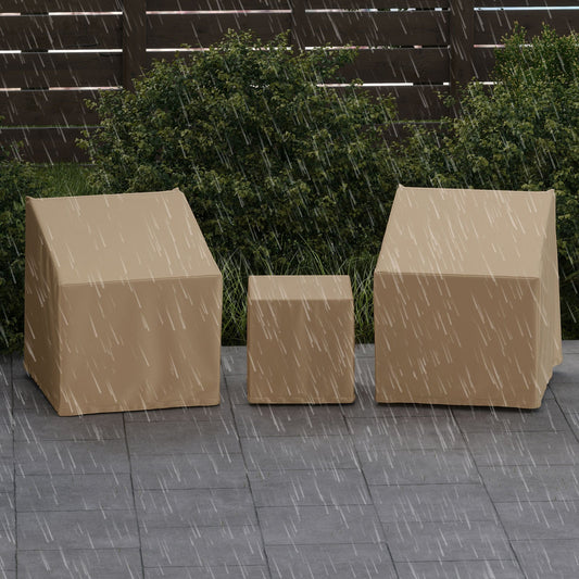 Patio Furniture Covers Waterproof Outdoor Conversation Covers for 3 Pieces Bistro Set-Beige - Tampa Home & Garden Store