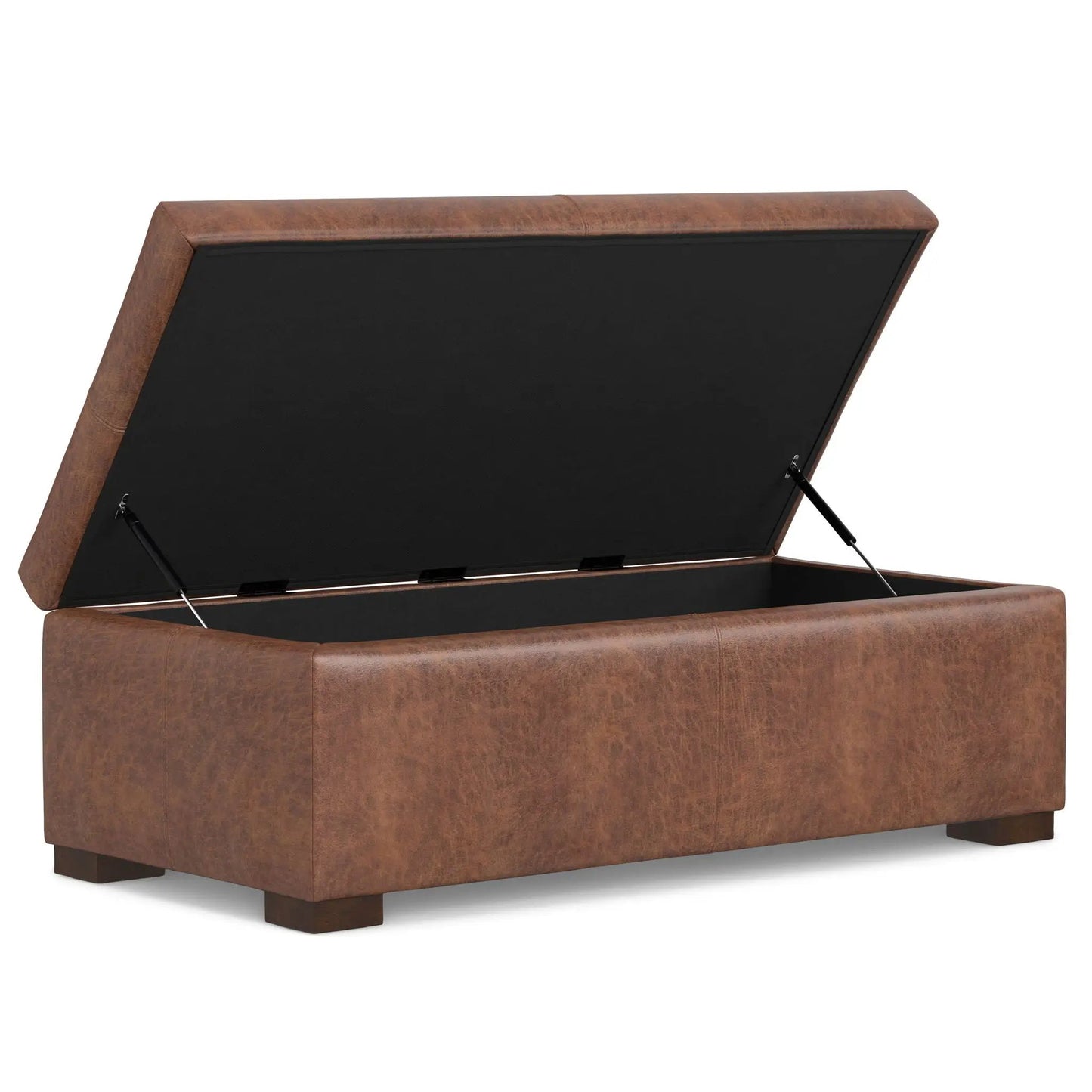 Gabbie coffee table storage ottoman brown faux leather with top by Unique Piece Furniture on Tampa Home & Garden Store