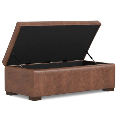 Gabbie coffee table storage ottoman brown faux leather with top by Unique Piece Furniture on Tampa Home & Garden Store