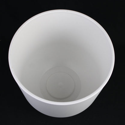 Juego de 4 macetas redondas de plástico blanco – Diseño moderno minimalista