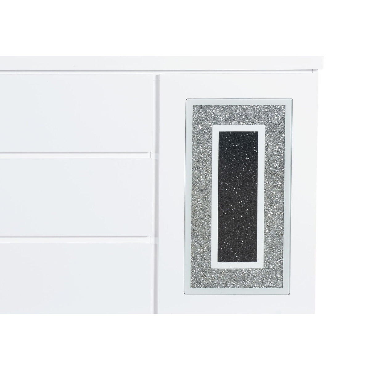 Buffet with clear glass inlay, white high-gloss finish by HouseOfZazla on Tampa Home & Garden Store