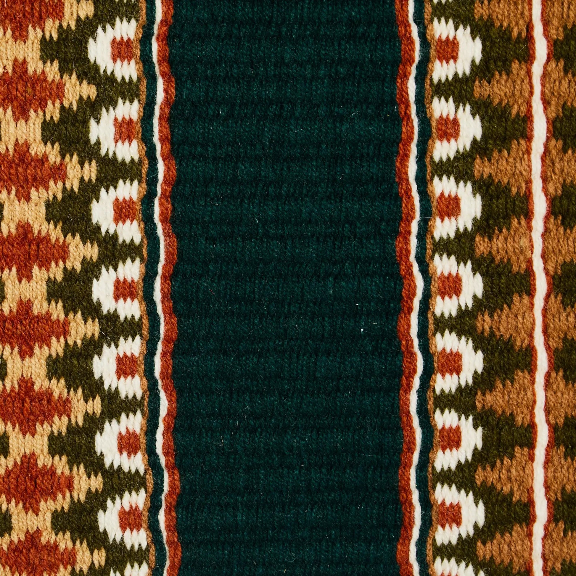 Mayatex Double Arrow NZ Wool saddle blanket with dark green center and orange border arrows on Tampa Home & Garden Store